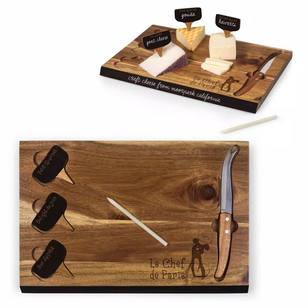 TOSCANA 15 In. Ratatouille Delio Acacia Cheese Board And Tools Set - Image 3