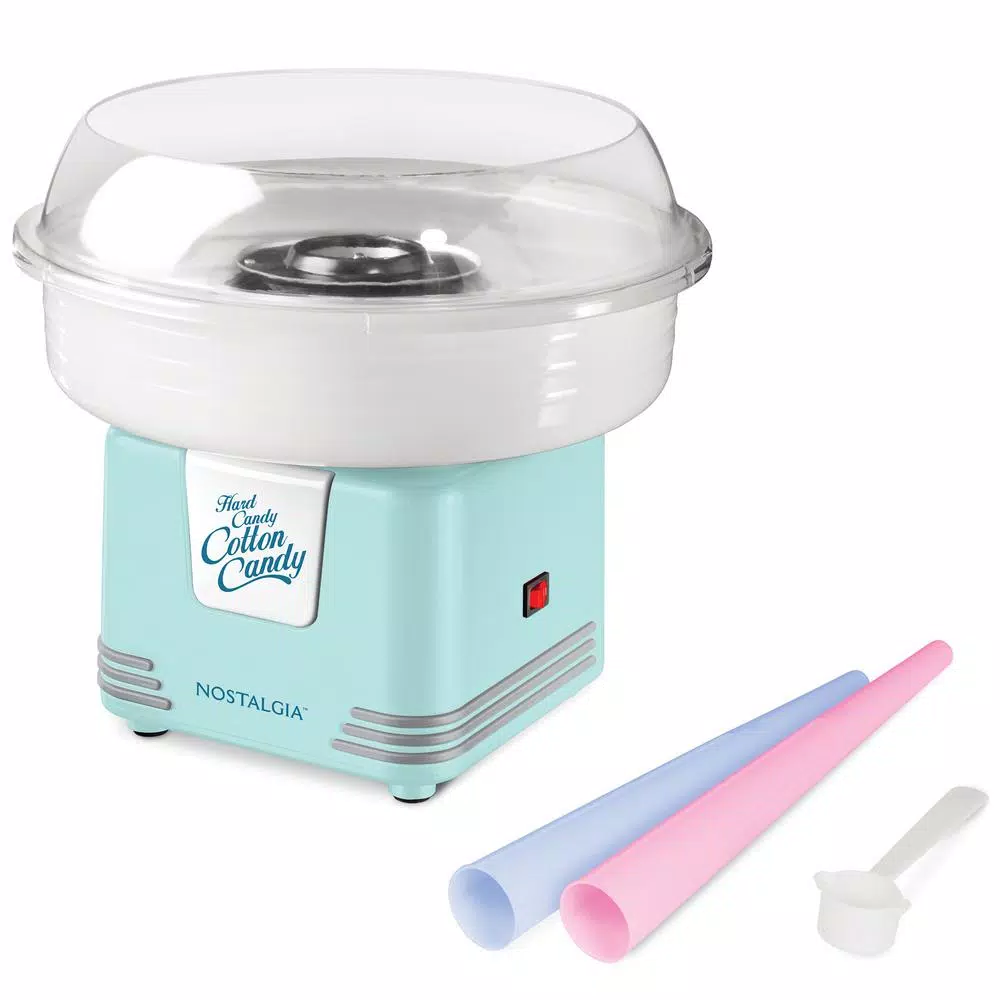 Nostalgia Retro Aqua Hard And Sugar Free Cotton Candy Maker With Cotton Candy Cones