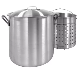 Bayou Classic 80 Qt. Aluminum Stock Pot In Silver With Lid