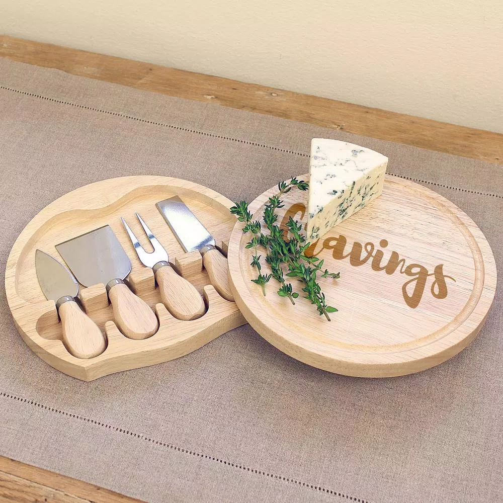 Cathy’s Concepts “Cravings” 8 In. Wood Gourmet 5-Piece Cheese Board Set - Image 3