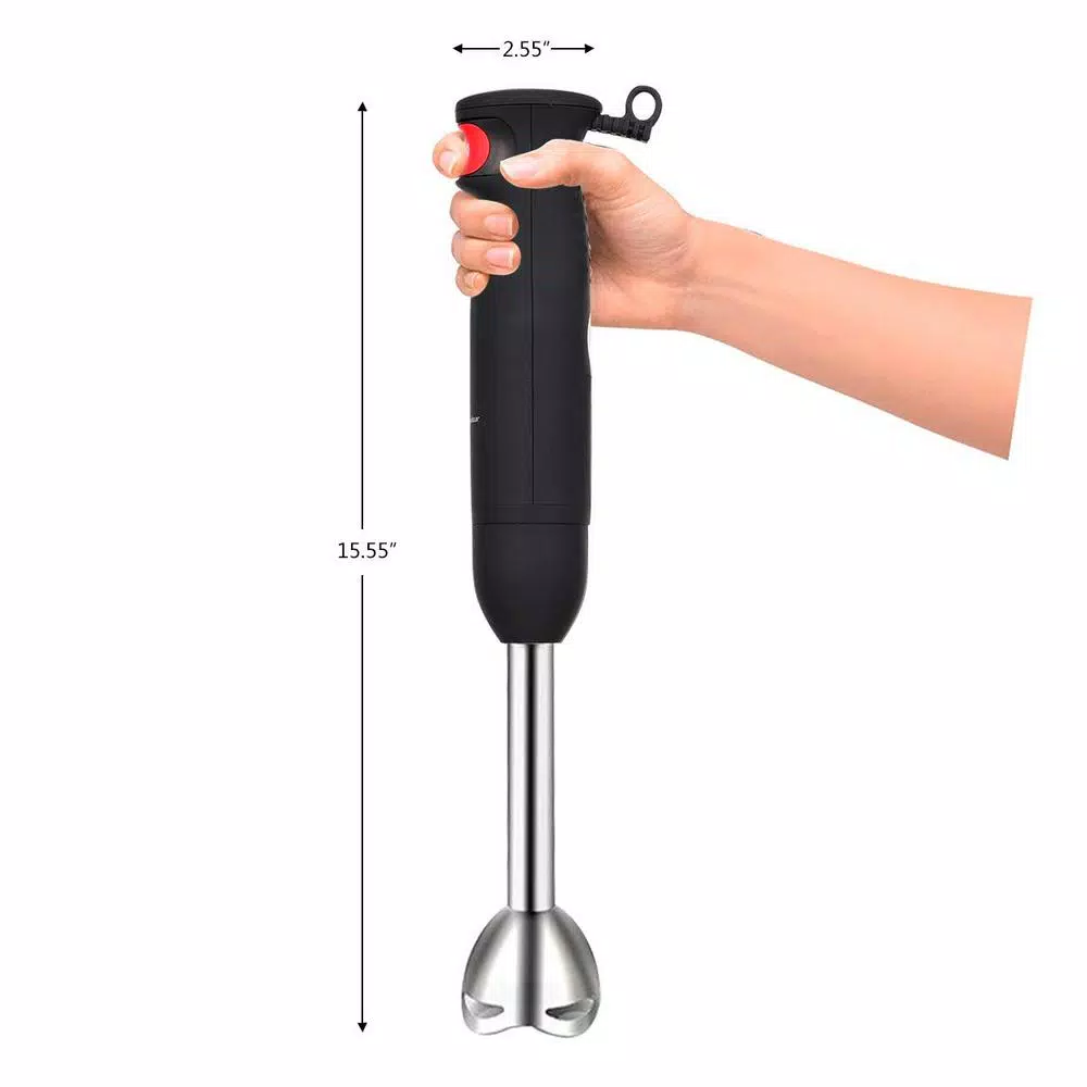 Boyel Living 8-Speed 500-Watt Black Stainless Steel Control 5-in-1 Multi-Purpose Immersion Hand Blender Set - Image 4