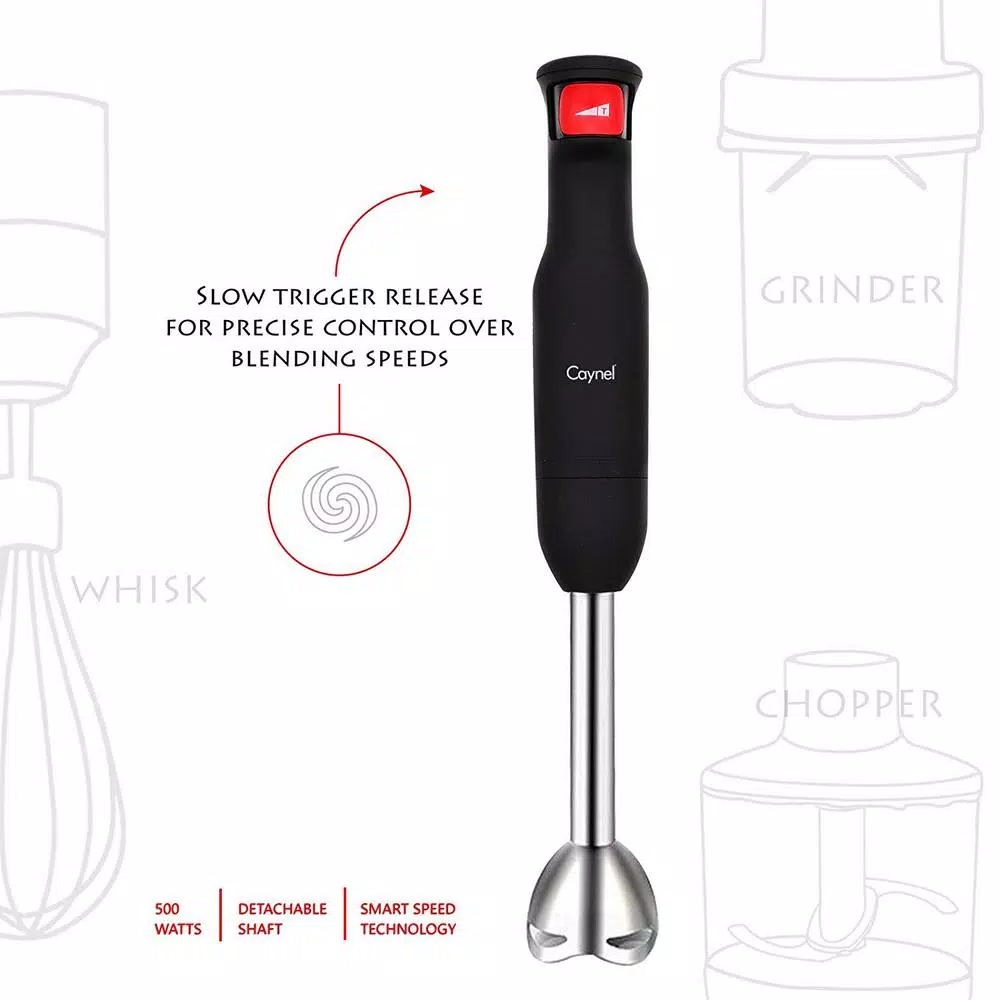 Boyel Living 8-Speed 500-Watt Black Stainless Steel Control 5-in-1 Multi-Purpose Immersion Hand Blender Set - Image 3