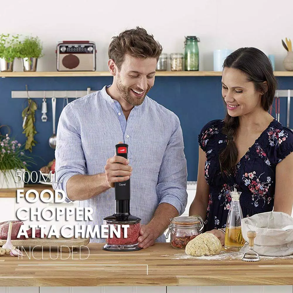 Boyel Living 8-Speed 500-Watt Black Stainless Steel Control 5-in-1 Multi-Purpose Immersion Hand Blender Set - Image 7