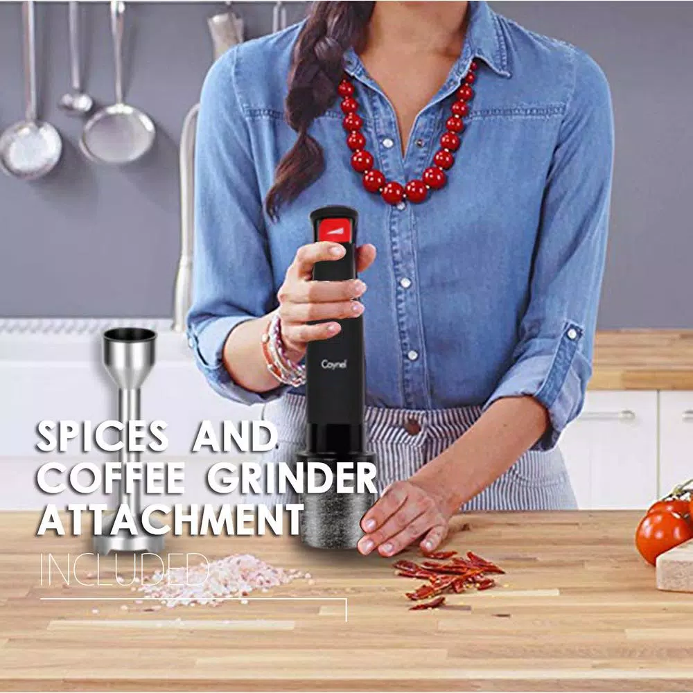 Boyel Living 8-Speed 500-Watt Black Stainless Steel Control 5-in-1 Multi-Purpose Immersion Hand Blender Set - Image 6