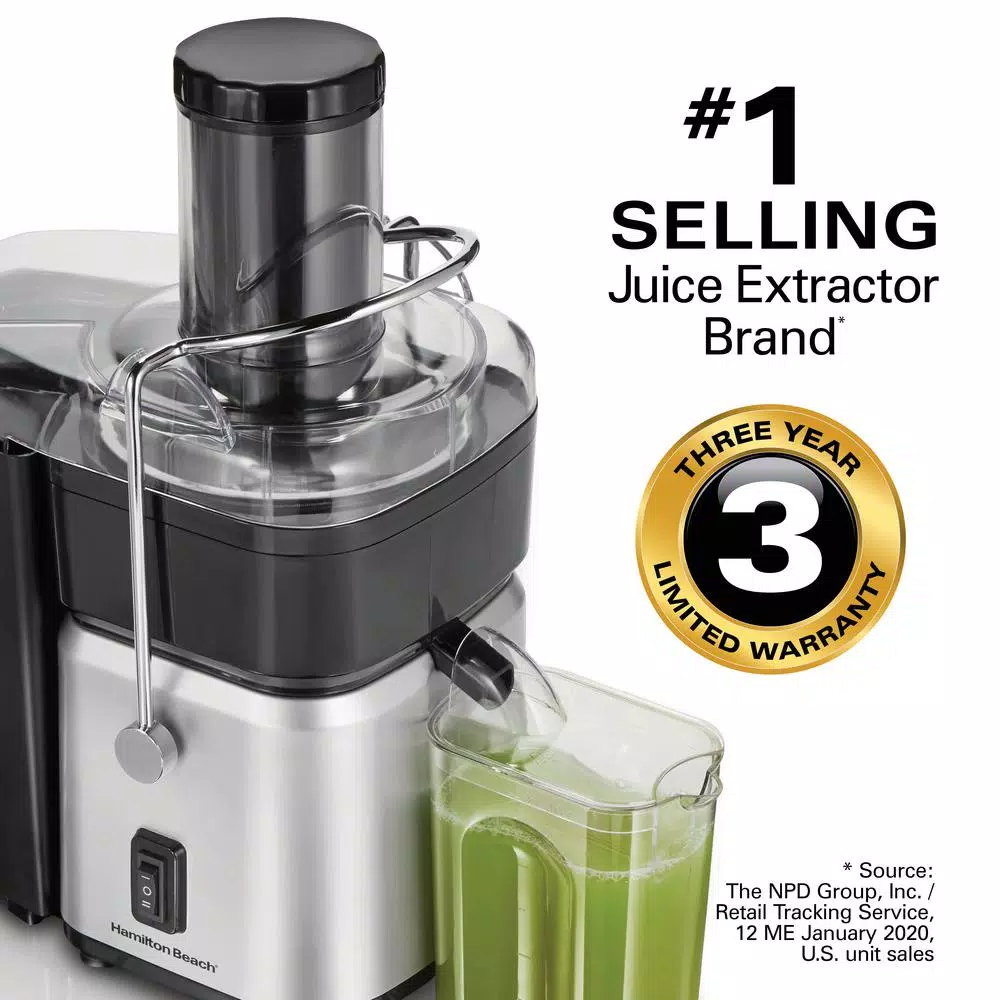 Hamilton Beach 700-Watt 30 Oz. Black And Stainless Steel Centrifugal Juice Extractor With Whole Fruit Feed Tube - Image 7