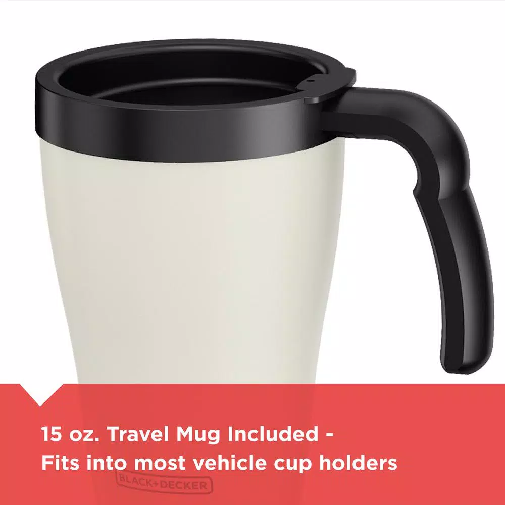 BLACK+DECKER Brew’n Go Black Single Serve Coffee Maker With Travel Mug - Image 6