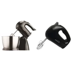 Brentwood Appliances 3 Qt. 5-Speed Black Electric Stand Mixer With Bowl And 5-Speed Black Electric Hand Mixer