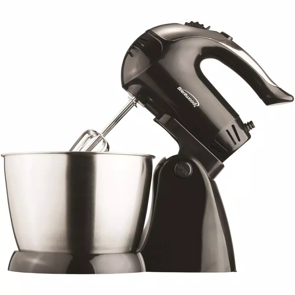 Brentwood Appliances 3 Qt. 5-Speed Black Electric Stand Mixer With Bowl And 5-Speed Black Electric Hand Mixer - Image 7