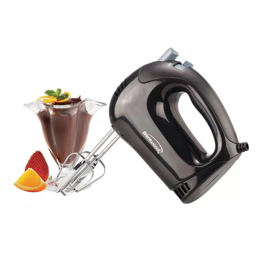Brentwood Appliances 3 Qt. 5-Speed Black Electric Stand Mixer With Bowl And 5-Speed Black Electric Hand Mixer - Image 2
