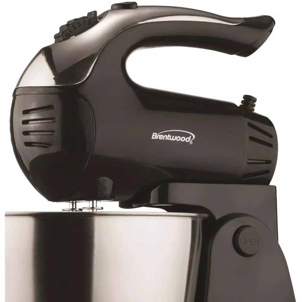 Brentwood Appliances 3 Qt. 5-Speed Black Electric Stand Mixer With Bowl And 5-Speed Black Electric Hand Mixer - Image 6