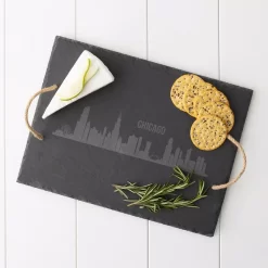 Cathy’s Concepts Chicago Skyline Black Slate Serving Tray