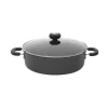 Circulon Classic 4 Qt. Round Hard-Anodized Aluminum Nonstick Casserole Dish In Black With Glass Lid