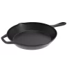 Classic Cuisine 12 In. Cast Iron Skillet In Black With Pour Spout