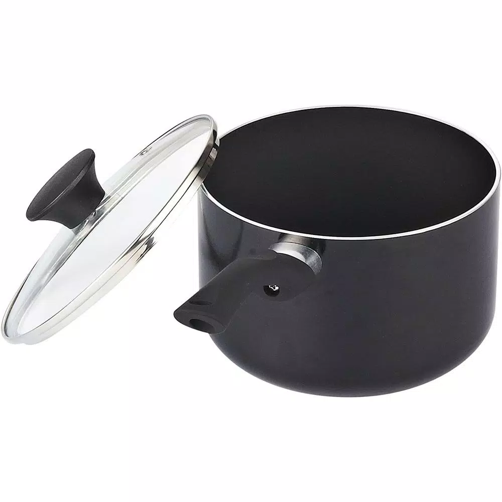 Cook N Home Stay Cool Handle 15-Piece Aluminum Nonstick Cookware Set In Black - Image 4