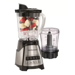 Hamilton Beach 40 Oz. 12-Speed Black And Stainless Steel Blender With Food Chopper Jar
