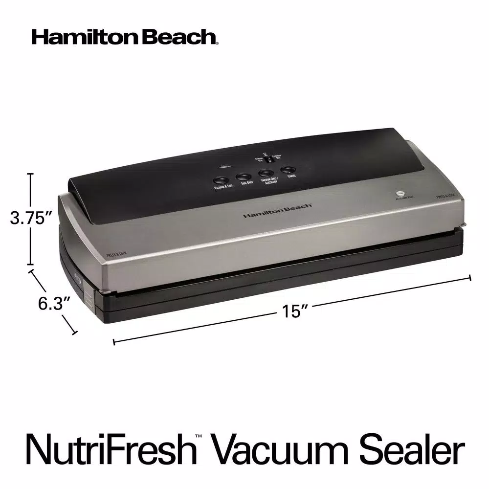 Hamilton Beach Nutrifresh Black Food Vacuum Sealer With Extended Seal - Image 4