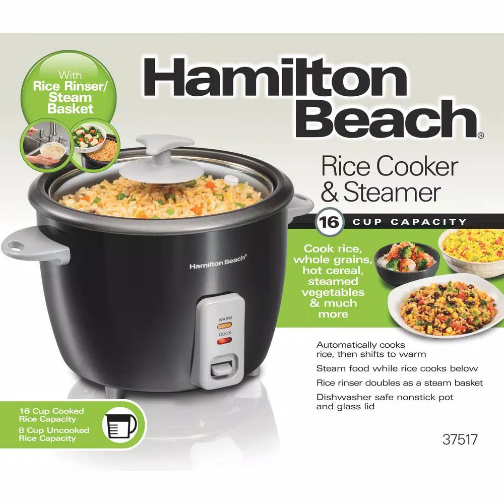 Hamilton Beach 16-Cup Black Rice Cooker - Image 3