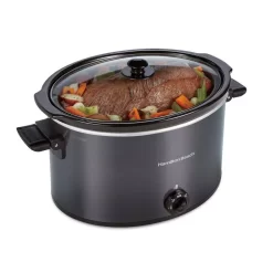 Hamilton Beach 10 Qt. Black Slow Cooker With Folding Handles
