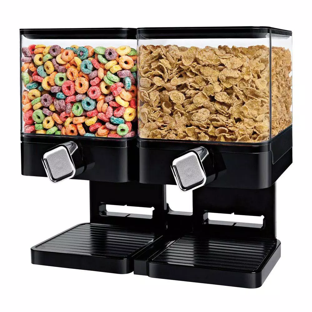 Honey-Can-Do Double Cereal Dispenser With Portion Control, Black - Image 2