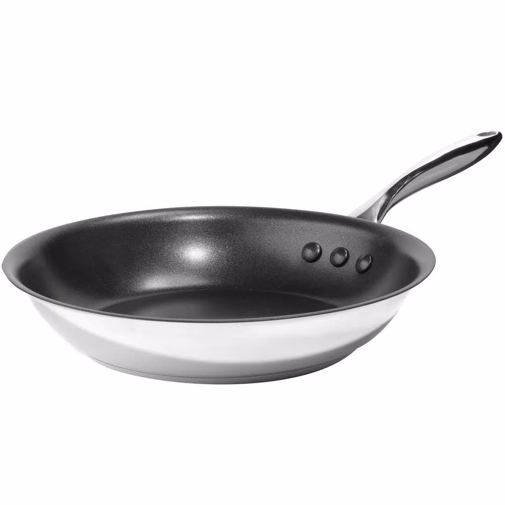 Ozeri Earth Pan ETERNA 8 In. Stainless Steel Nonstick Frying Pan In Black Interior