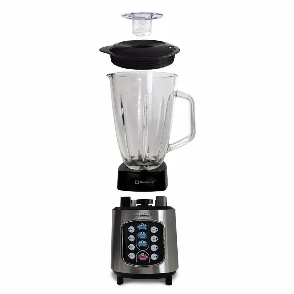 Koblenz Kitchen Magic Collection 50 Oz. 10-Speed Blending Programs Black Glass Jar Blender
