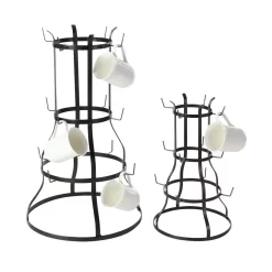 LITTON LANE Set Of 2 Industrial Iron Mug Rack