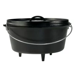 Lodge Camp 6 Qt. Round Cast Iron Dutch Oven In Black With Lid