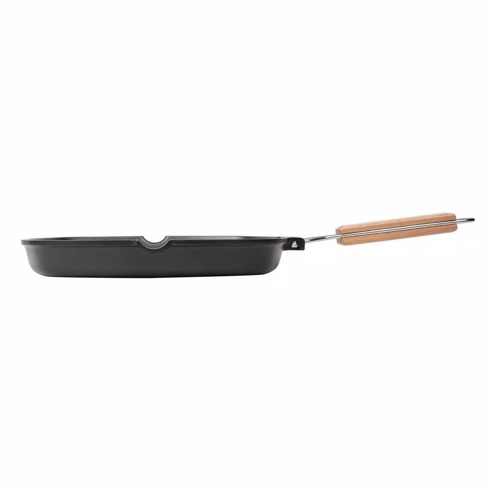 MasterPan 10 In. Cast Aluminum Nonstick Grill Pan In Black With Pour Spout - Image 4