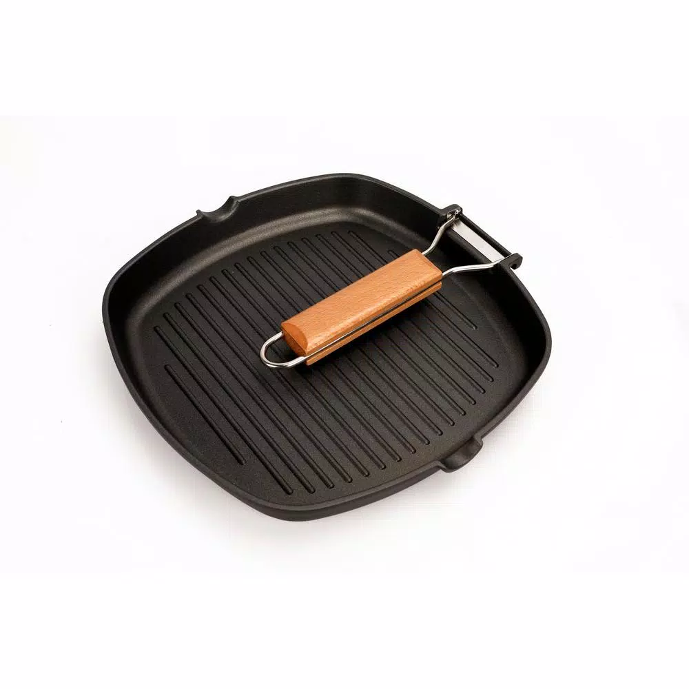 MasterPan 10 In. Cast Aluminum Nonstick Grill Pan In Black With Pour Spout - Image 5