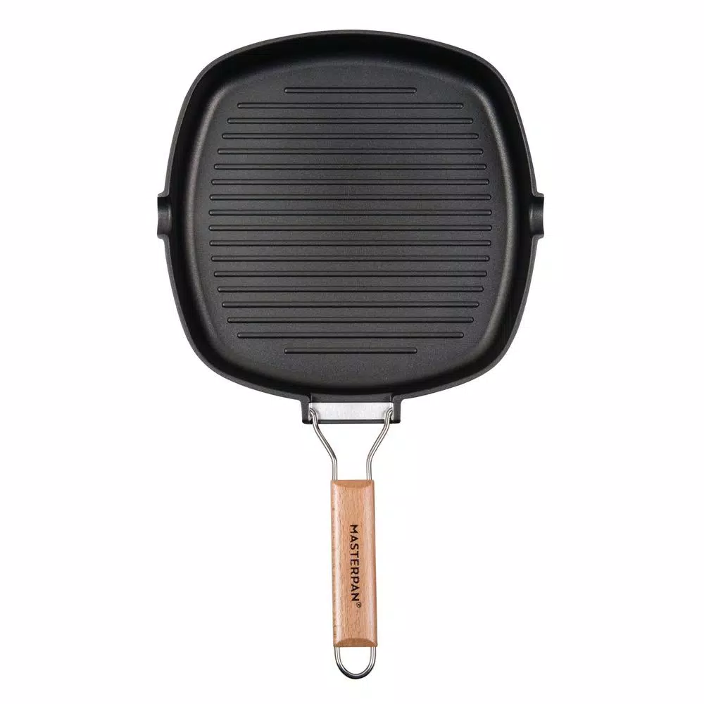 MasterPan 10 In. Cast Aluminum Nonstick Grill Pan In Black With Pour Spout - Image 2