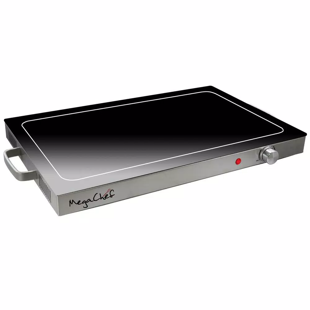 MegaChef Electric Black Warming Tray With Adjustable Temperature Controls - Image 3