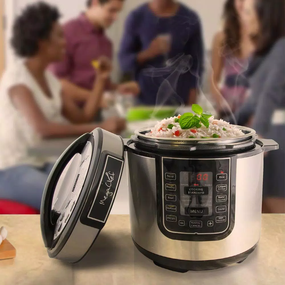 MegaChef 6 Qt. Black Electric Pressure Cooker With Built-In Timer - Image 5