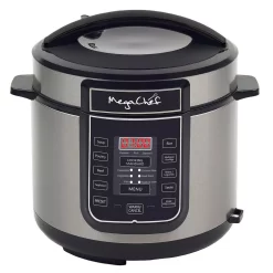 MegaChef 6 Qt. Black Electric Pressure Cooker With Built-In Timer