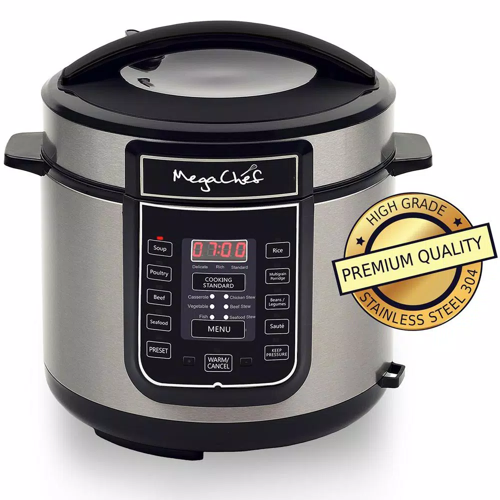 MegaChef 6 Qt. Black Electric Pressure Cooker With Built-In Timer - Image 2