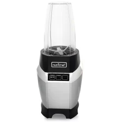 NutriChef 24 Oz. Single Speed Black Digital Countertop Power Pro Blender With Pulse Blend