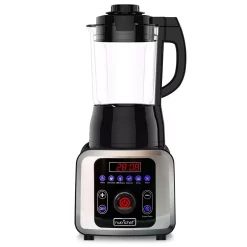 NutriChef 59 Oz. 9-Speed Black Digital Countertop Blender With Heat, Adjustable Time/Temperature/Speed Settings
