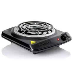 Ovente 1000-Walt (120-Volt) Single Burner 6 In. Hot Plate Black Adjustable Temperature Control