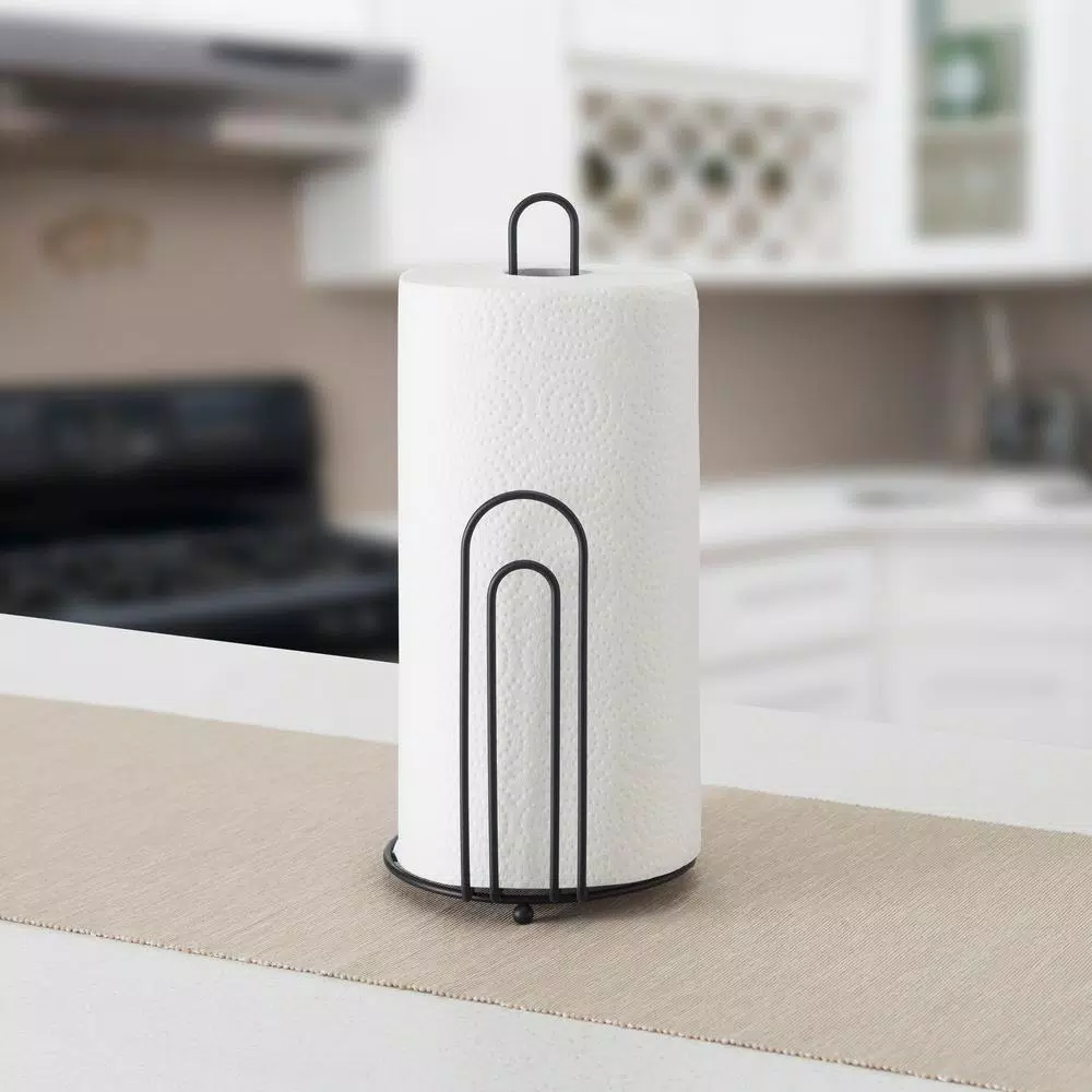 Home Basics Double Wire Free Standing Paper Towel Holder - Image 4