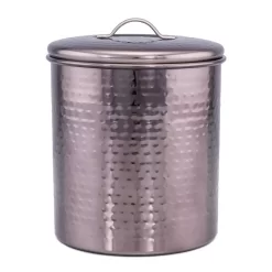 Old Dutch 4 Qt. “Black Pearl” Stainless Steel Hammered Storage Canister With Fresh Seal Cover
