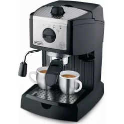 DeLonghi EC155 15-Bar Black And Silver Espresso Machine And Cappuccino Maker