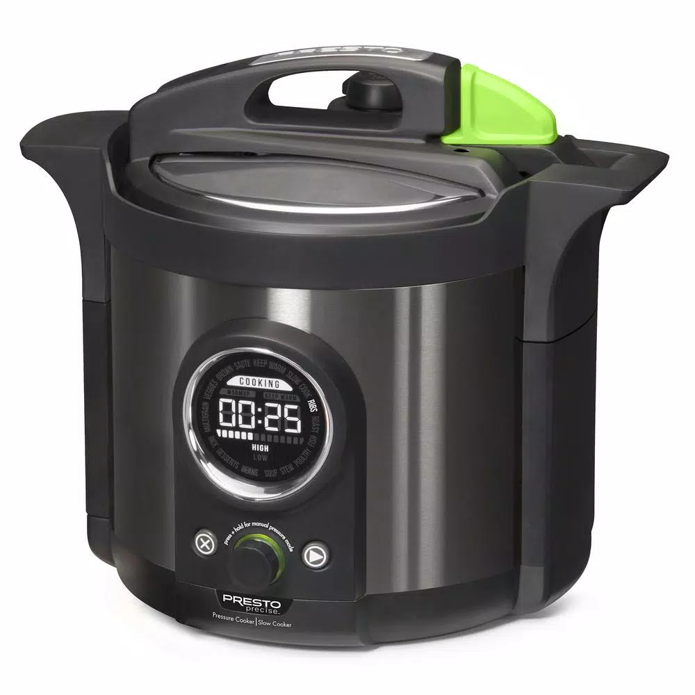 Presto Precise Plus 6 Qt. Black Stainless Steel Electric Pressure Cooker With Built-In Timer