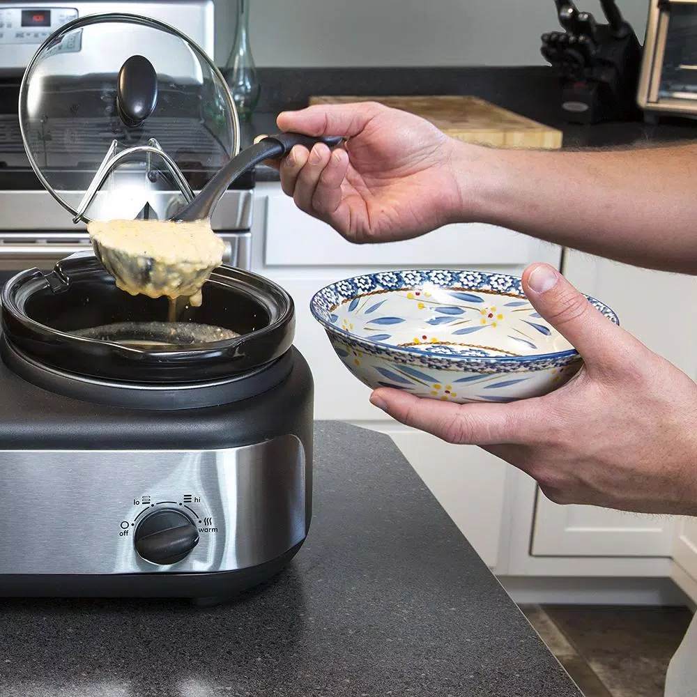 Elite Platinum 7.5 Qt. Red Slow Cooker With 3 Crocks And Cool-Touch Handles - Image 5