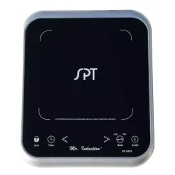 SPT 1650-Watts 8 In. Single Burner Induction Cooker (Silver/Black) With 3.5L Induction Ready Pot W/ Glass Lid