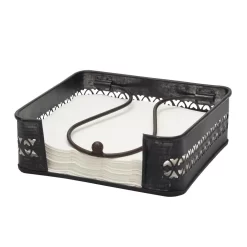 Stonebriar Collection 7 In. X 2 In. Graphite And Rust Metal Napkin Holder