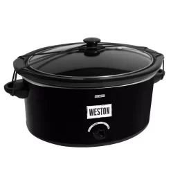 Weston 5 Qt. Black Slow Cooker With Locking Lid And Temperature Settings