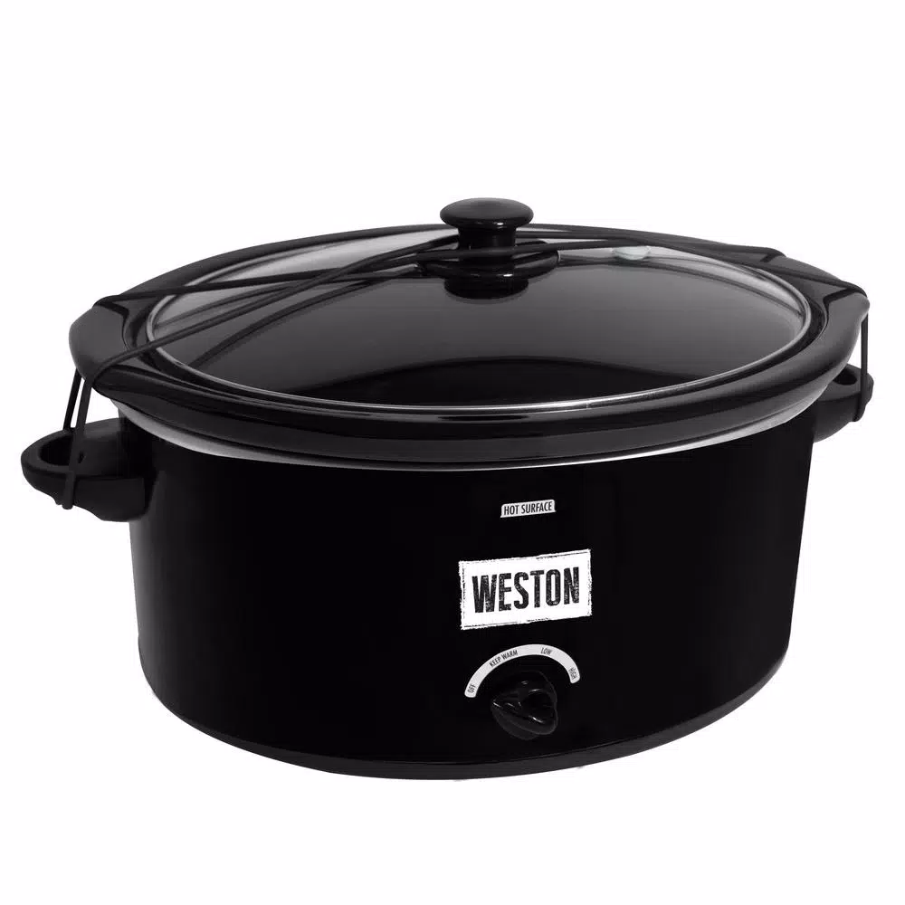 Weston 5 Qt. Black Slow Cooker With Locking Lid And Temperature Settings
