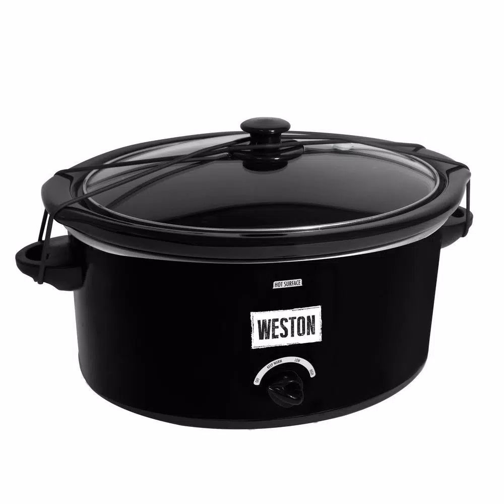 Weston 8 Qt. Black Slow Cooker With Locking Lid And Keep Warm Setting