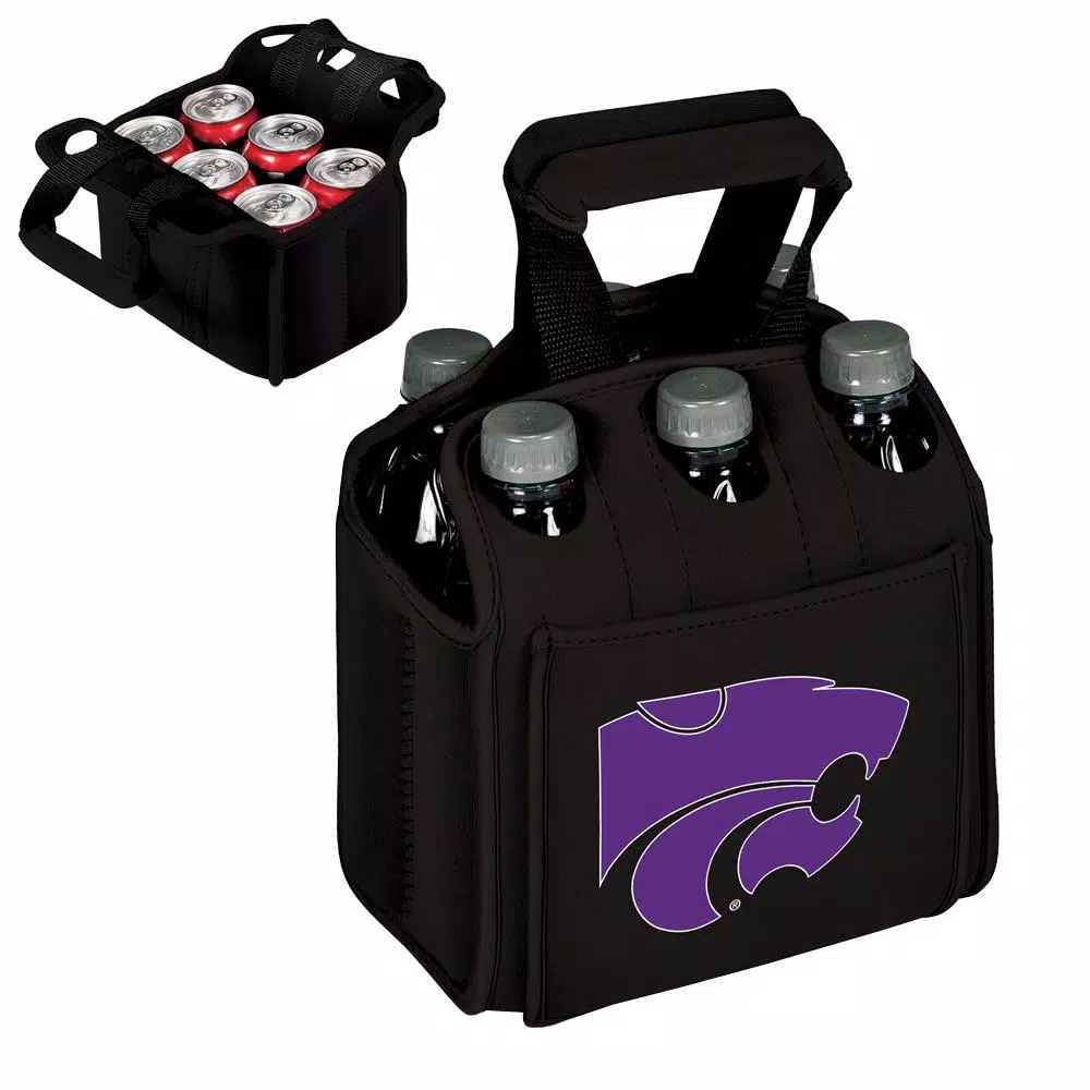 Picnic Time Kansas State University Wildcats 6-Bottles Black Beverage Carrier - Image 2