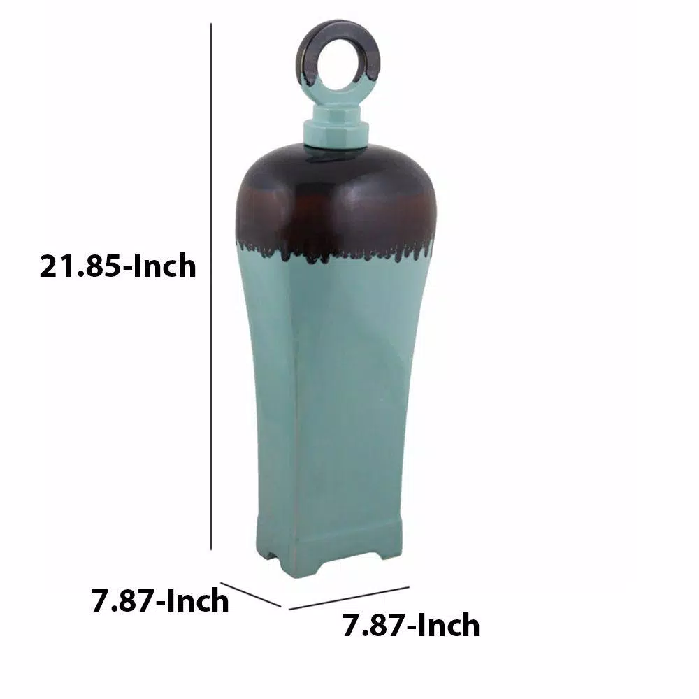 Benjara Blue Ceramic Jar - Image 5