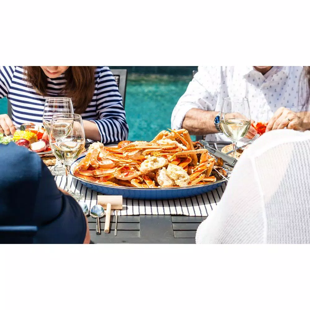 Golden Rabbit Blue Crab 20 In. Enamelware Serving Tray - Image 6